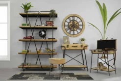 Viadurini Living Moderne Design Bücherregale-Design-Bodenregal im Industriestil aus Holz und Eisen - Soline