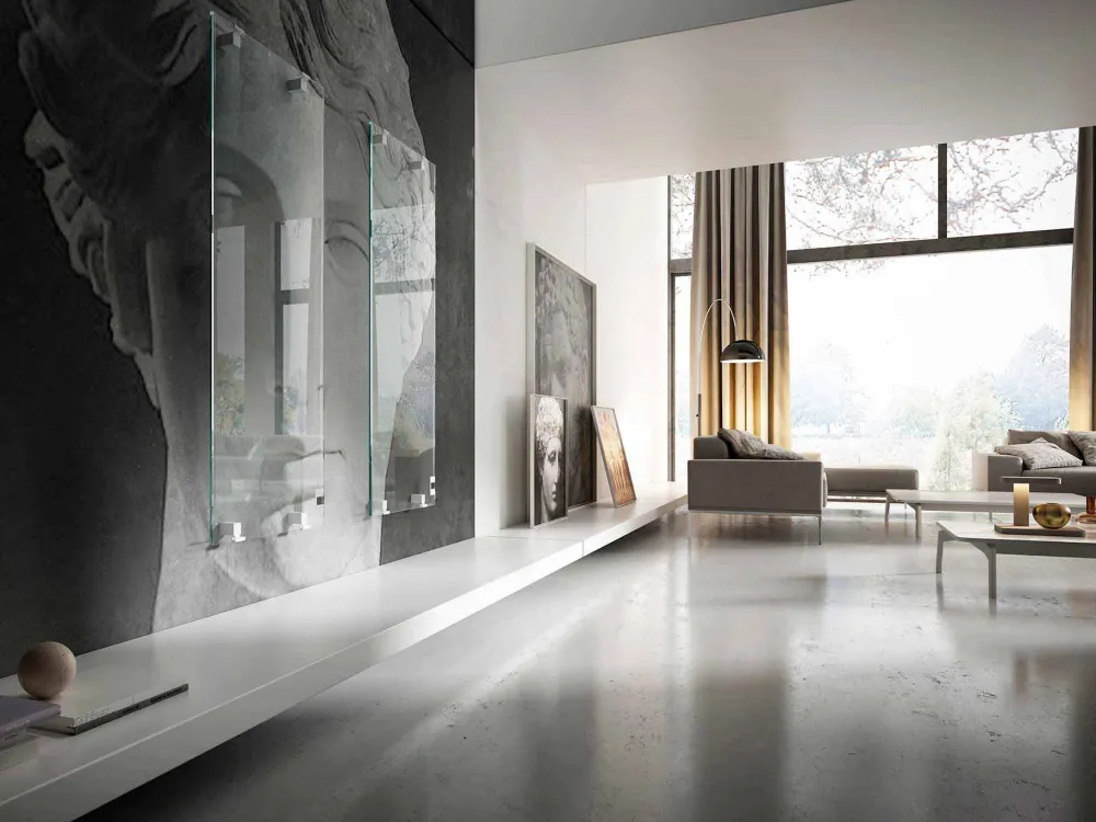 Viadurini Radiators Heizkörper Elektrisch-Design-Elektrokeramik-Heizkörper in Star-Glas, made in Italy