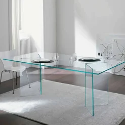 Viadurini Living Esstische Nach Mass|Esstische-Designer Esstisch aus extra klarem Glas, Luxus Made in Italy - Pollinare