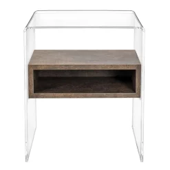 Viadurini Living Nachttische-Designer Nachttisch aus transparentem Plexiglas und Holz - Pascoli