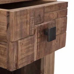 Viadurini Living Nachttische-Designer Nachttisch mit Schublade aus Akazienholz und Eisen - Dionne