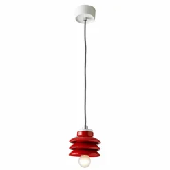 Viadurini Lighting Moderne Pendelleuchten-Designer Pendelleuchte aus roter Keramik, hergestellt in Italien, Asien