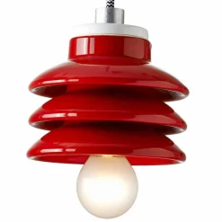 Viadurini Lighting Moderne Pendelleuchten-Designer Pendelleuchte aus roter Keramik, hergestellt in Italien, Asien