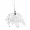 Viadurini Lighting Moderne Pendelleuchten-Designer transparenter Kronleuchter mit drapierter Daphne aus Italien