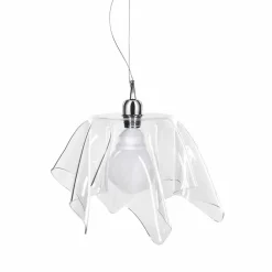 Viadurini Lighting Moderne Pendelleuchten-Designer transparenter Kronleuchter mit drapierter Daphne aus Italien