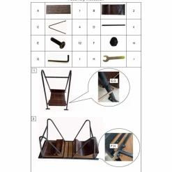 Viadurini Living Moderne Couchtische-Designer Zeitungstisch aus Eisenholz und Kunstleder - Marilena