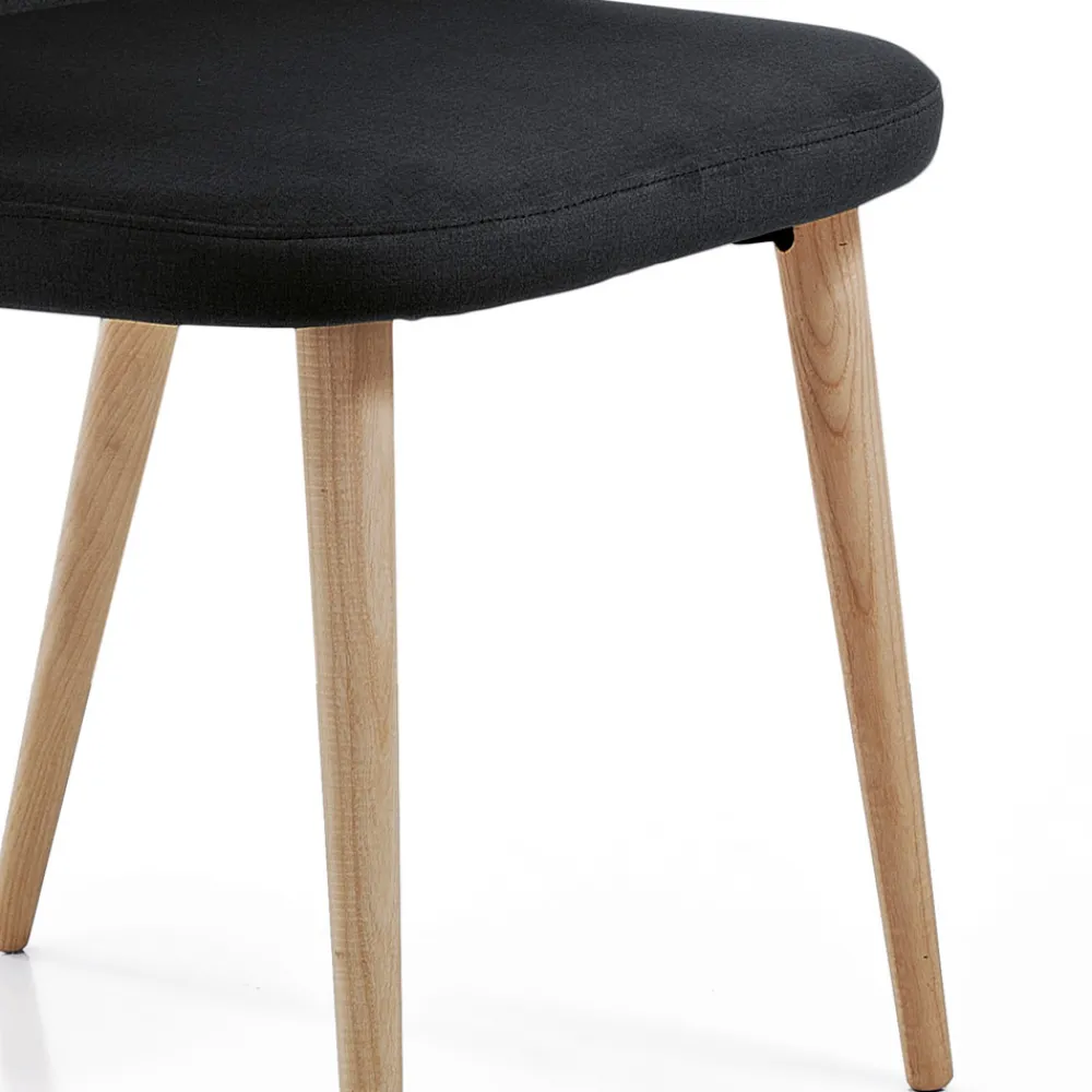 Viadurini Living Moderne Stühle-Designer-Esszimmersessel aus farbigem Stoff und Esche – Duchess