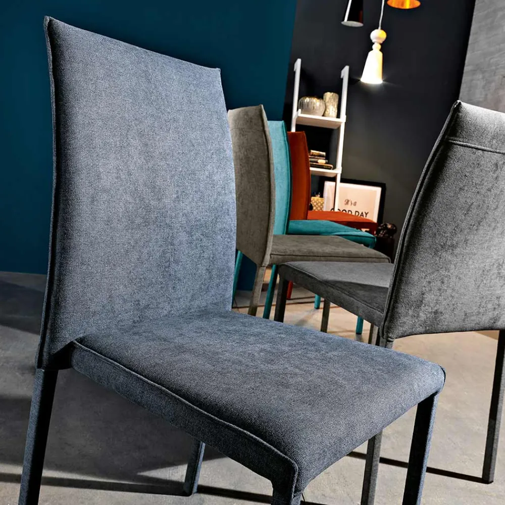 Viadurini Living Moderne Stühle-Designer-Esszimmerstuhl aus Stoff, hergestellt in Italien, Conny