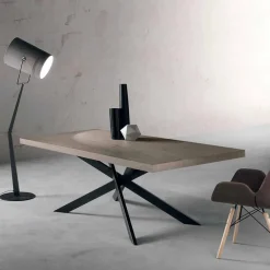 Viadurini Living Esstische Nach Mass|Esstische-Design-Esstisch aus Eichenholz und Metall made in Italy, Oncino.