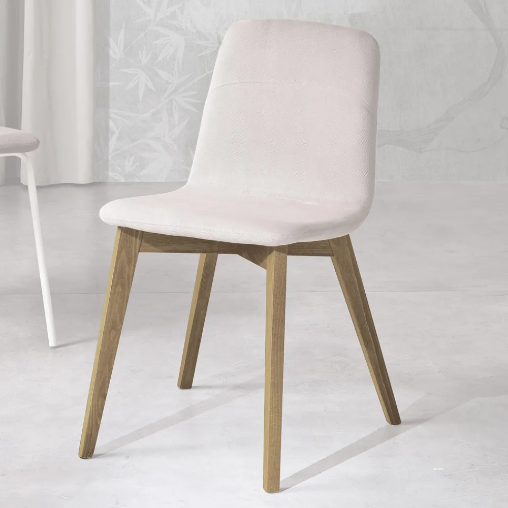 Viadurini Living Design Stühle-Design-Küchenstuhl aus Holz und Stoff, hergestellt in Italien, Egizia