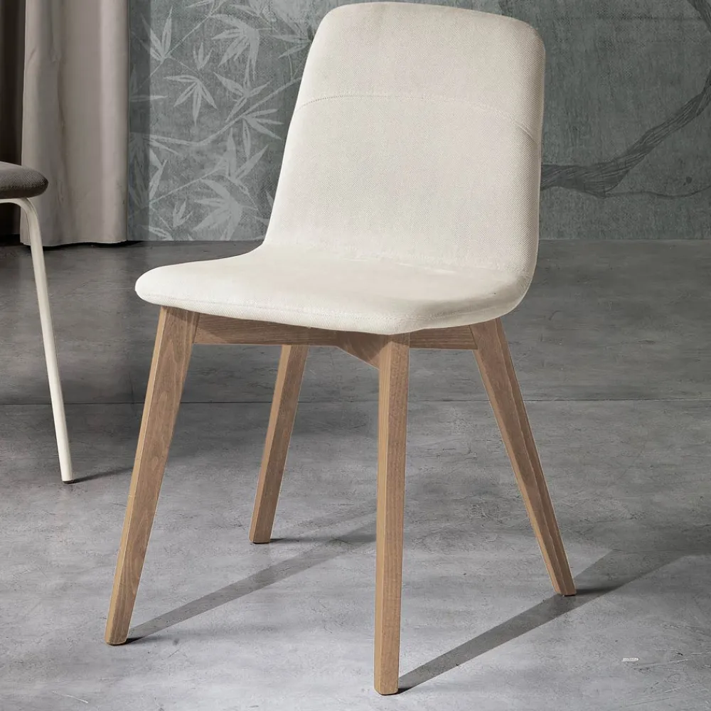 Viadurini Living Design Stühle-Design-Küchenstuhl aus Holz und Stoff, hergestellt in Italien, Egizia