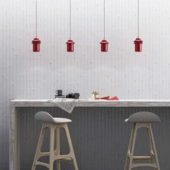 Viadurini Lighting Moderne Pendelleuchten-Designlampe aus roter Keramik, hergestellt in Italy Asia