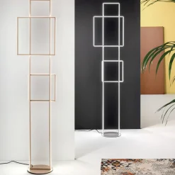 Viadurini Lighting Moderne Stehlampen-Design-LED-Stehlampe aus Gold oder Silber lackiertem Metall - Formal