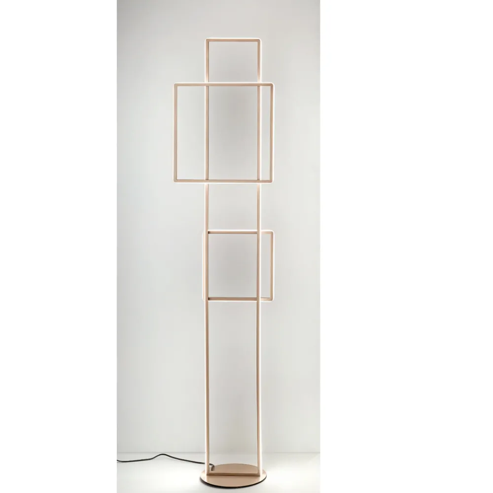 Viadurini Lighting Moderne Stehlampen-Design-LED-Stehlampe aus Gold oder Silber lackiertem Metall - Formal