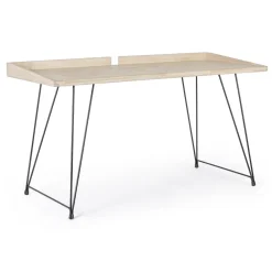 Viadurini Living Design Schreibtische-Design-Schreibtisch aus Stahl und Holzplatte im Industriestil - Sekretär