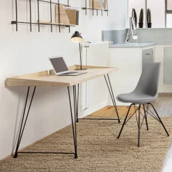 Viadurini Living Design Schreibtische-Design-Schreibtisch aus Stahl und Holzplatte im Industriestil - Sekretär