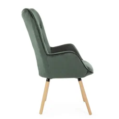 Viadurini Living Skandinavische Sessel-Design-Sessel aus Buchenholz und grünem oder grauem Samt - Gilly