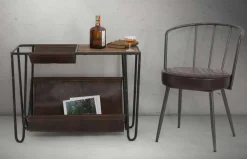 Viadurini Living Design Stühle-Design-Sessel im Industriestil aus Eisen und Kunstleder - Pinny