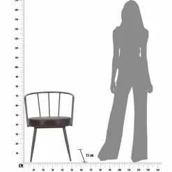 Viadurini Living Design Stühle-Design-Sessel im Industriestil aus Eisen und Kunstleder - Pinny