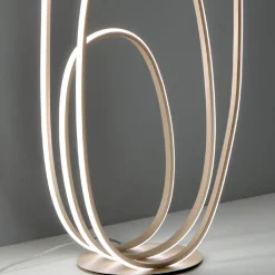 Viadurini Lighting Moderne Stehlampen-Design-Stehlampe aus lackiertem Metall mit Gold-Finish mit LED - Simea