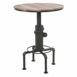 Viadurini Living Runde Tische-Design-Stehtisch im Industriestil aus Eisen und Holz - Niv