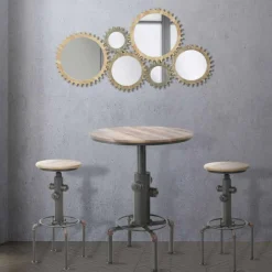 Viadurini Living Runde Tische-Design-Stehtisch im Industriestil aus Eisen und Holz - Niv