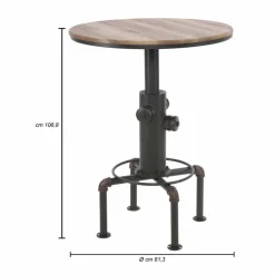 Viadurini Living Runde Tische-Design-Stehtisch im Industriestil aus Eisen und Holz - Niv