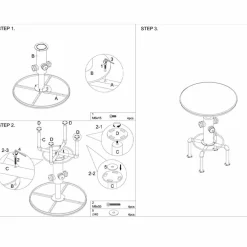 Viadurini Living Runde Tische-Design-Stehtisch im Industriestil aus Eisen und Holz - Niv