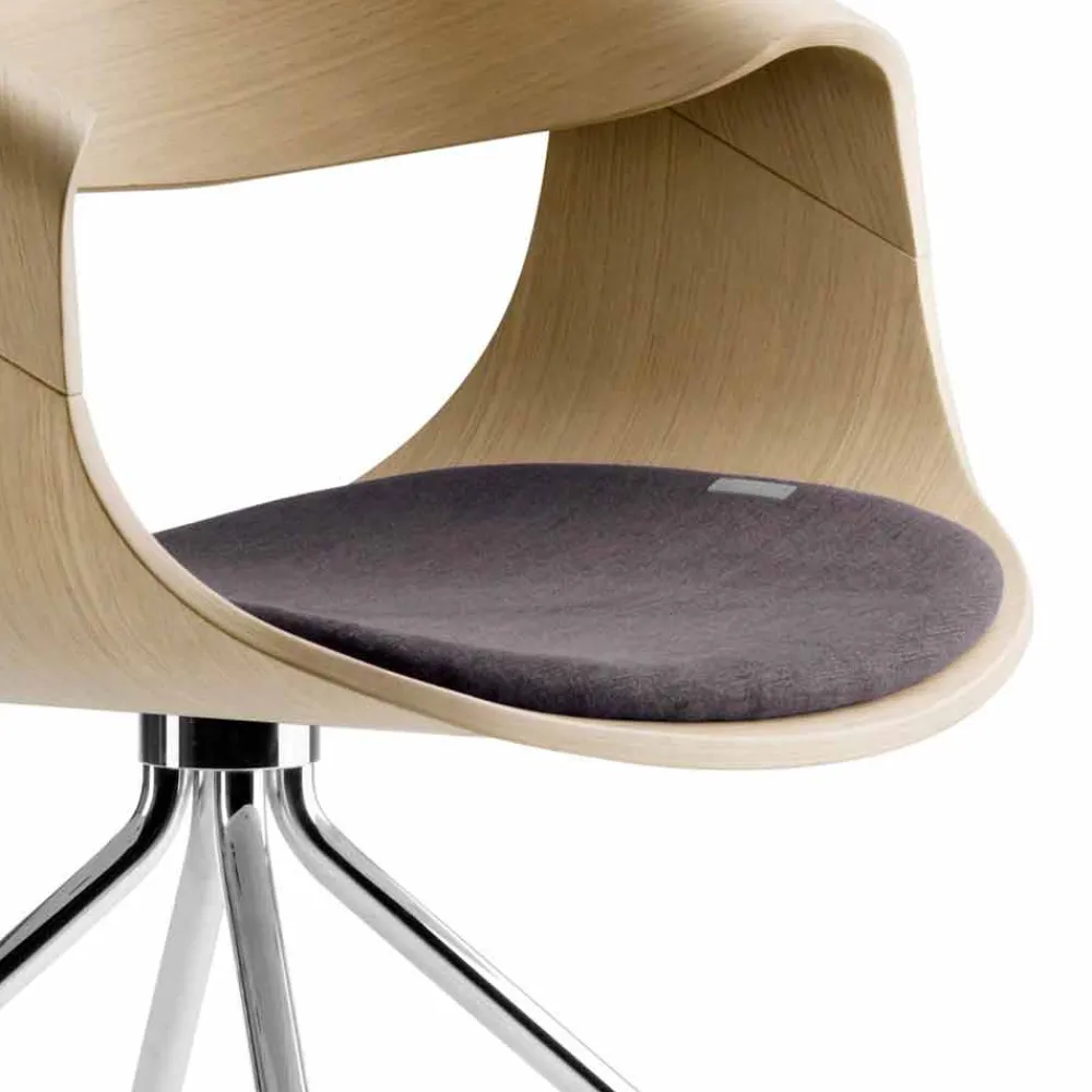 Viadurini Living Design Stühle-Designstuhl aus Eichen- oder Wengeholz mit italienischem Luxuskissen - Rimmel