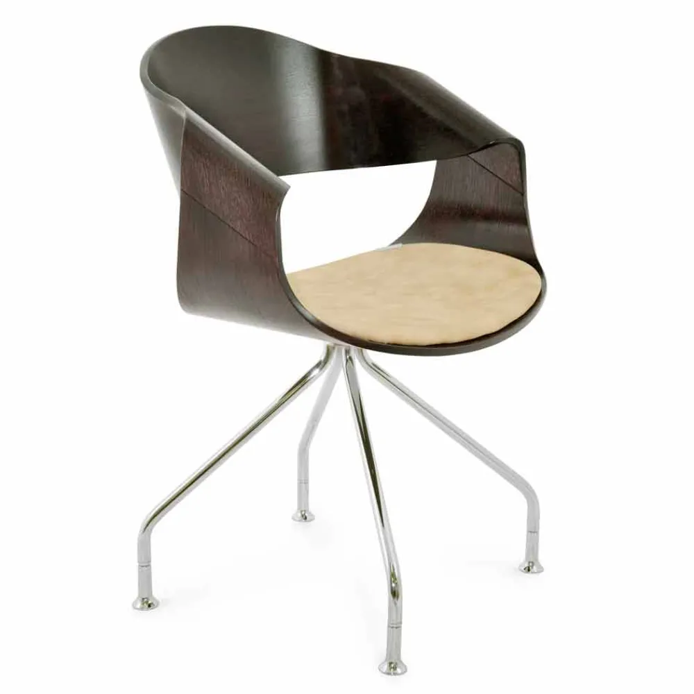 Viadurini Living Design Stühle-Designstuhl aus Eichen- oder Wengeholz mit italienischem Luxuskissen - Rimmel