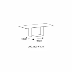 Viadurini Living Esstische Nach Mass|Esstische-Designtisch aus Matt Noir Desir Keramik und Metall Made in Italy - Dunkelbraun