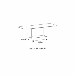 Viadurini Living Esstische Nach Mass|Esstische-Designtisch aus Matt Noir Desir Keramik und Metall Made in Italy - Dunkelbraun