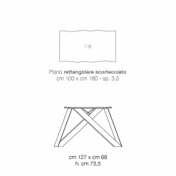 Viadurini Living Esstische-Designtisch aus MDF Holz made in Italy, Wilmer