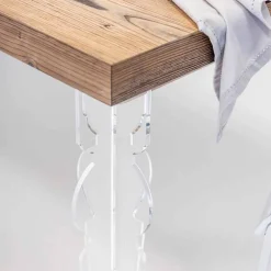 Viadurini Living Esstische-Designtisch aus Tannenholz und Plexiglas aus Italien, Castro