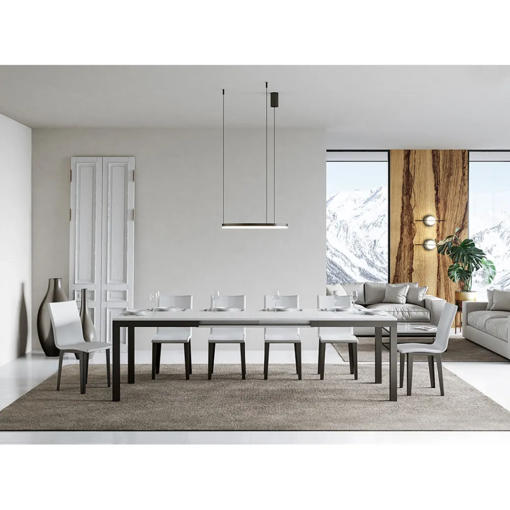 Viadurini Living Ausziehbare Esstische-Design-Tisch mit Holzplatte, ausziehbar bis 440 cm, hergestellt in Italien – Foxy