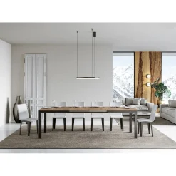 Viadurini Living Ausziehbare Esstische-Design-Tisch mit Holzplatte, ausziehbar bis 440 cm, hergestellt in Italien – Foxy