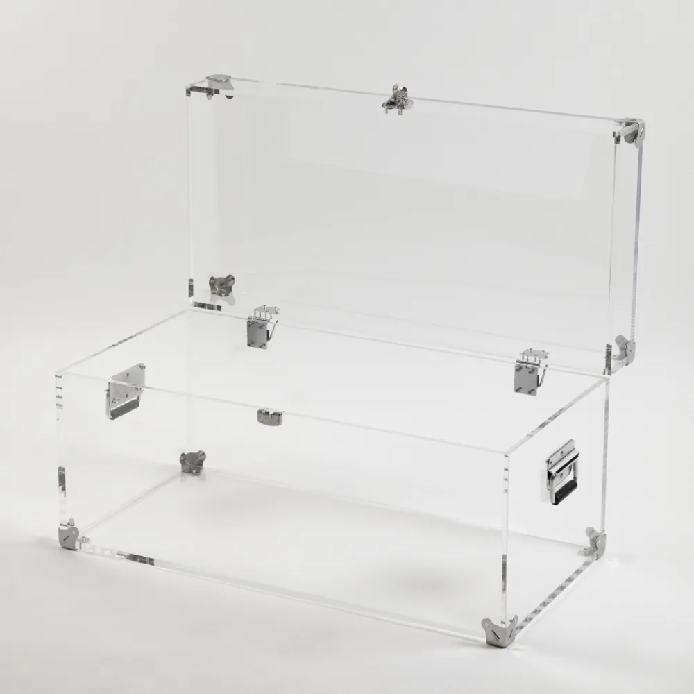 Viadurini Lighting Truhen Und Sitztruhe-Design-Truhe aus transparentem Acrylglas und modernem Stahl - Dante