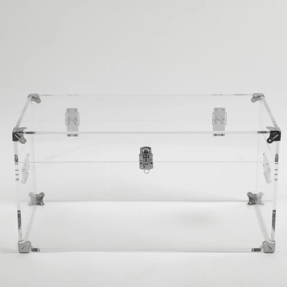 Viadurini Lighting Truhen Und Sitztruhe-Design-Truhe aus transparentem Acrylglas und modernem Stahl - Dante