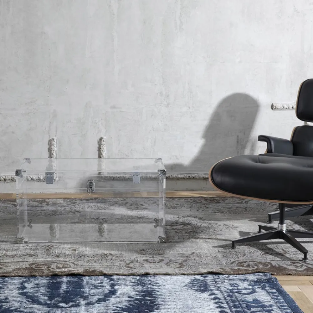 Viadurini Lighting Truhen Und Sitztruhe-Design-Truhe aus transparentem Acrylglas und modernem Stahl - Dante