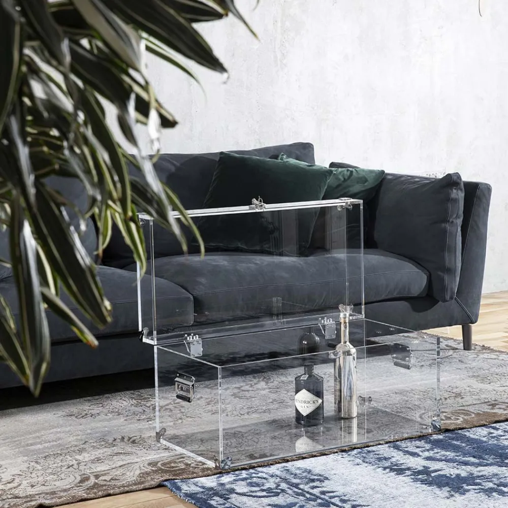Viadurini Lighting Truhen Und Sitztruhe-Design-Truhe aus transparentem Acrylglas und modernem Stahl - Dante