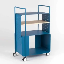 Viadurini Living Küchenzubehör-Designwagen aus Stahl mit Eschendeckel Made in Italy - Murella