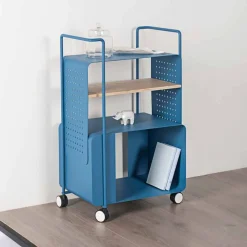 Viadurini Living Küchenzubehör-Designwagen aus Stahl mit Eschendeckel Made in Italy - Murella