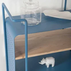 Viadurini Living Küchenzubehör-Designwagen aus Stahl mit Eschendeckel Made in Italy - Murella