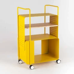 Viadurini Living Küchenzubehör-Designwagen aus Stahl mit Eschendeckel Made in Italy - Murella