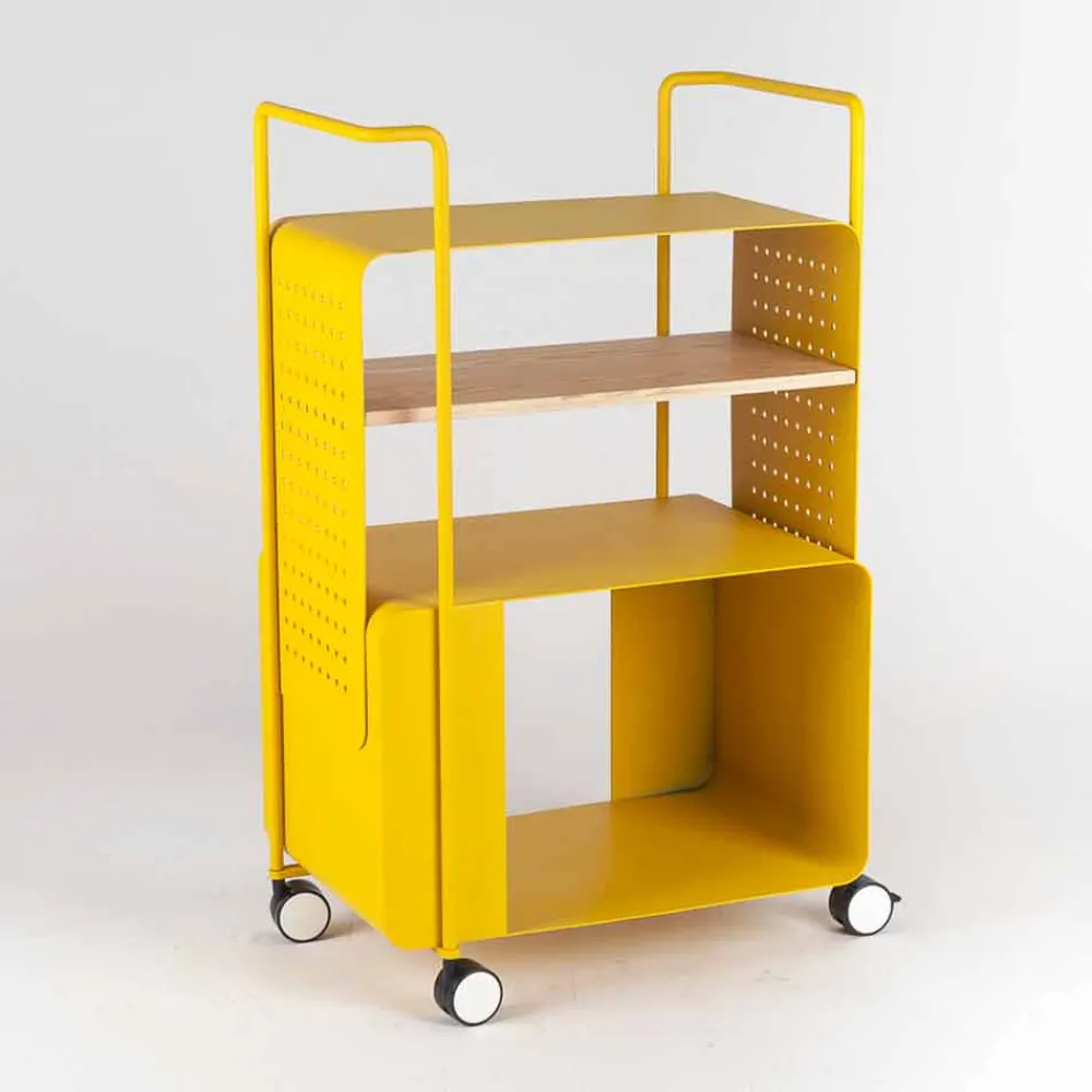 Viadurini Living Küchenzubehör-Designwagen aus Stahl mit Eschendeckel Made in Italy - Murella