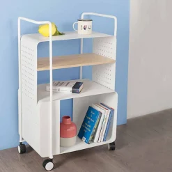 Viadurini Living Küchenzubehör-Designwagen aus Stahl mit Eschendeckel Made in Italy - Murella