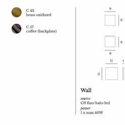 Viadurini Lighting Vintage Wandleuchten-Design-Wandleuchte aus Messing und Stahl 11xH11xsp 10 cm Venere