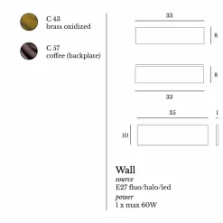 Viadurini Lighting Moderne Wandleuchten-Design-Wandleuchte aus Messing und Stahl 35xH 10xsp 9 cm Harya