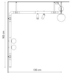 Viadurini Lighting Design Wandleuchten-Design-Wandleuchte aus schwarzem Aluminium mit Kugeln und Strahlern - Exodus