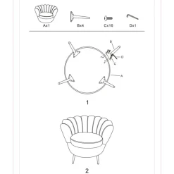 Viadurini Living Moderne Sessel-Design-Wohnsessel aus Samt mit goldenen Eisenfüßen - Annina